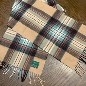 Vintage Drakes Tan and Black Wool Scarf Lambswool angora